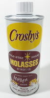 Vintage Crosby Gold Star Brand Molasses Net Weight 2 LBS. The Whole Family Says... M-M-M-M Good 7 5/8" Tall Metal Can