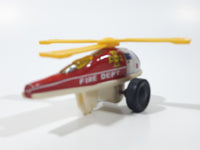 Vintage ND Fire Dept. Helicopter Plastic and Tin Metal Toy Made in Japan Broken Blade