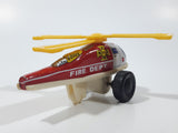 Vintage ND Fire Dept. Helicopter Plastic and Tin Metal Toy Made in Japan Broken Blade