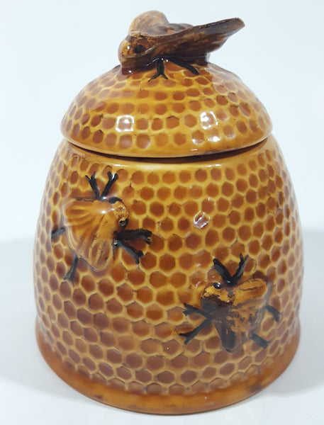 Vintage Arnel's Bee Hive Glazed Ceramic Honey Jar Pot
