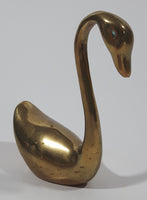 Vintage Swan Bird 3 7/8" Brass Metal Figurine
