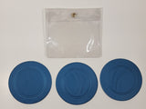 Set of 3 Crystal Gin White Leather Like Drink Coasters