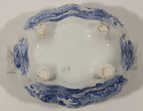 Antique c. 1850-1861 Thomas Till & Son Victorian Blue and White Royal Cottage Pattern Soup Tureen or Sugar Bowl Porcelain Dish with Handles