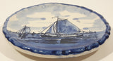 Vintage Delft's Holland AG Blue White Ship Boat Decor 4" Ceramic Wall Plate Decoration