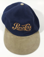 Rare Vintage AJM Headwear Pepsi Cola Dark Blue and Gold Adjustable Baseball Cap Hat
