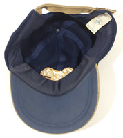 Rare Vintage AJM Headwear Pepsi Cola Dark Blue and Gold Adjustable Baseball Cap Hat