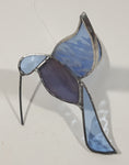 Vintage Light Blue and Purple Hummingbird 3D Leaded Stained Glass Window Sun Catcher