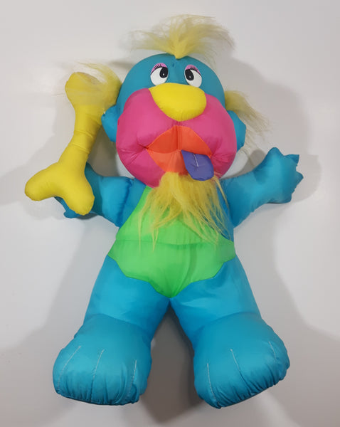 Vintage 90s Fisher Price Grrrrunts Puffalump Caveman with Bone 20" Tall Stuffed Character Plush Sound Making Toy -No Tags