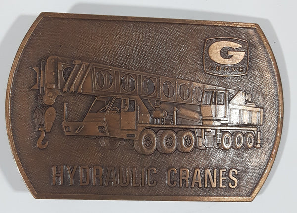 Vintage Grove Hydraulic Cranes Metal Belt Buckle