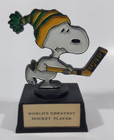 Vintage 1970s Aviva United Syndicate Features Snoopy World's Greatest Hockey Player 5" Tall Plastic Trophy with Wynn's Stickers On The Sides