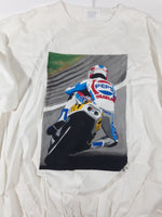 Rare 1990 Clothworks of Vancouver Pepsi Cola Suzuki Motorbike Racer L Large White Long Sleeve T-Shirt with Elastic Bottom and Wrists