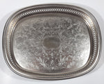 Rare Vintage Wm. A. Rogers 3492 Air Canada Engraved Etched Silver Plated Brass Airplane Beverage Serving Tray