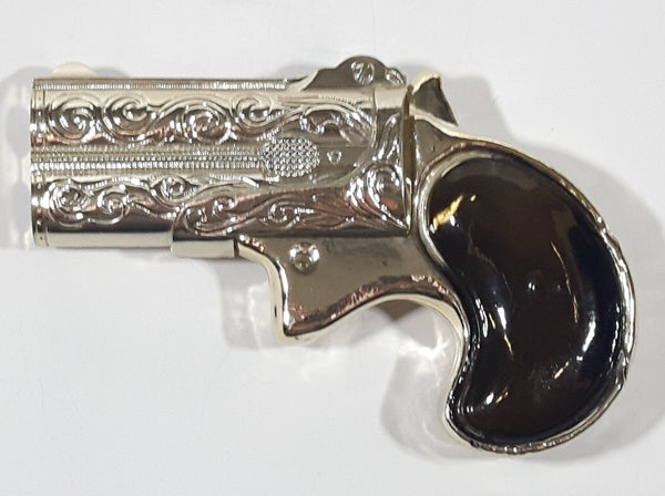 Vintage Avon Derringer Hand Gun Shaped Brown Amber Glass Cologne Bottle