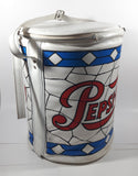 Vintage Pepsi Cola Can Shaped 13 1/2" Tall White Faux Leather Covered Beverage Drink Camping Cooler
