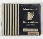 Vintage Marcovitch Black & White Cigarettes 20 Count Tin Metal Holder Case