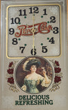 Vintage Pepsi-Cola Delicious Refreshing Soda Pop Lady Wood Framed Glass Mirror Advertising Clock 13 1/4" x 21 1/4"