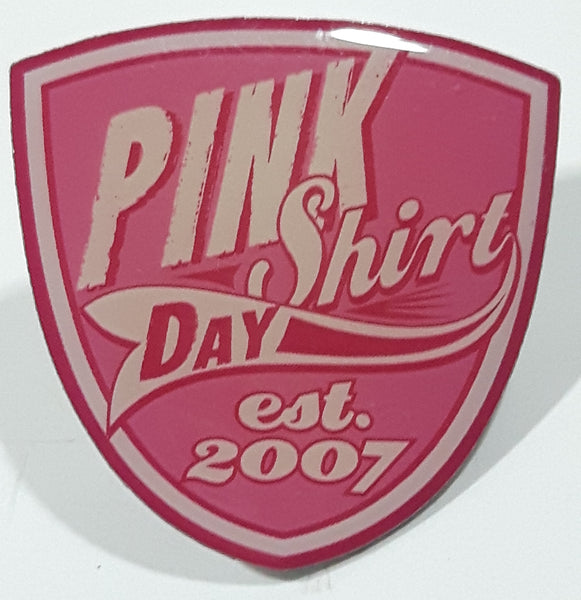 Coast Capital Pink Shirt Day Est. 2007 Crest Shaped Metal Lapel Pin