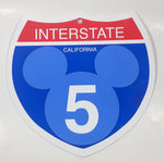 Disney California Interstate 5 Highway Freeway Mickey Mouse 12" x 12" Road Sign Crest Shaped Plastic Sign
