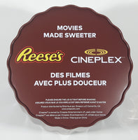 Snapco Reese's Peanut Butter Cups Cineplex Movies Made Sweeter Chocolate Brown 6 1/4" Tall Metal Can Popcorn Bucket