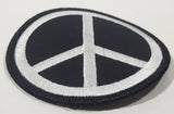 Black and Grey Peace Sign 3" Embroidered Fabric Patch Badge