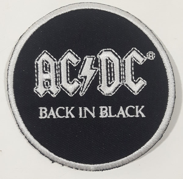 AC/DC Back In Black 3" Embroidered Fabric Iron On Patch Badge