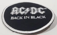 AC/DC Back In Black 3" Embroidered Fabric Iron On Patch Badge