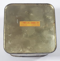 Antique J. Lyons & Co (Canada) Ltd. Toronto Vancouver Teapot Themed 4 3/8" Tall Tin Metal Container