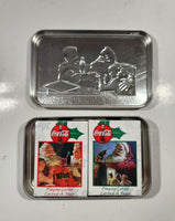 1999 Coca Cola Nostalgia Playing Cards and Collectible Santa Claus Christmas Tin 2 Decks New in Package