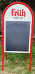 Fruh Kolsch Beer Red Metal 23" x 51" Chalkboard Sidewalk Sign