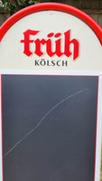Fruh Kolsch Beer Red Metal 23" x 51" Chalkboard Sidewalk Sign