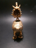 Vintage Brass Foo Dog Incense Burner w/ Hinged Head - Treasure Valley Antiques & Collectibles