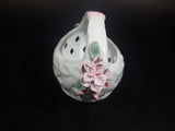 Vintage Porcelain Glass Floral Rose Woven Pattern Easter Basket Decor. - Treasure Valley Antiques & Collectibles