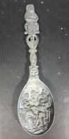 Antique Medieval Pewter or Lead Decorative Raised Spoon