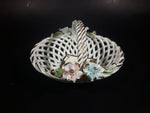 1950s Capodimonte Porcelain Flower Basket Made in Italy - Treasure Valley Antiques & Collectibles