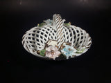 1950s Capodimonte Porcelain Flower Basket Made in Italy - Treasure Valley Antiques & Collectibles