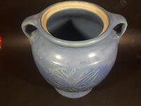 1940s Raised Relief Pottery Vase (No Lid) - Treasure Valley Antiques & Collectibles