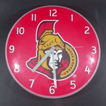 Ottawa Senators NHL Ice Hockey 14" Round Dome Wall Clock - Man Cave - Games Room - Treasure Valley Antiques & Collectibles