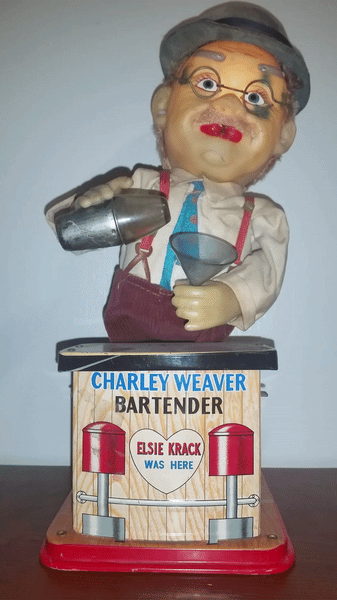 Vintage 1950s Elsie Krack Charley Weaver Animatronic Bartender Perfect Working Condition - Treasure Valley Antiques & Collectibles