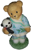 Cherished Teddies Boy Holding Panda Figurine 1996 #202347 In Box w/ Certificate - Treasure Valley Antiques & Collectibles